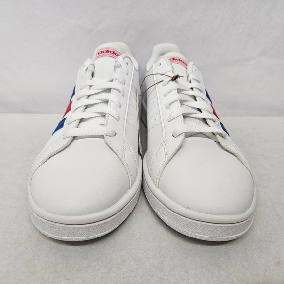 Adidas Grand Court Base Tennis Shoes EE7901 White Blue Red Men's Size 9.5 - Picture 5 of 11